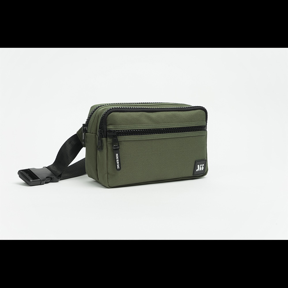 Khaki cross body bag - double
